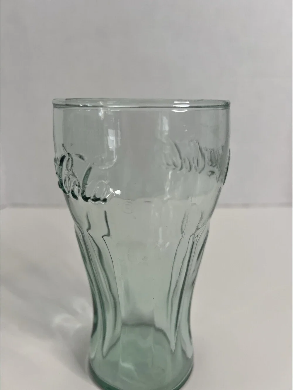 Vintage Coca-Cola Green Tint Drinking Glass 6” H X 3 1/4” W